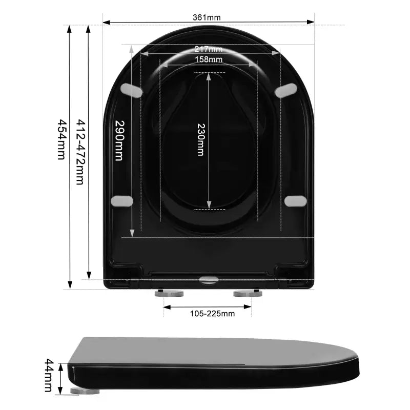 BukkitBow - Toiletbril met Softclose - Toiletbril / Toiletzitting Met Magnetisch Kinderzitje - Antibacterieel