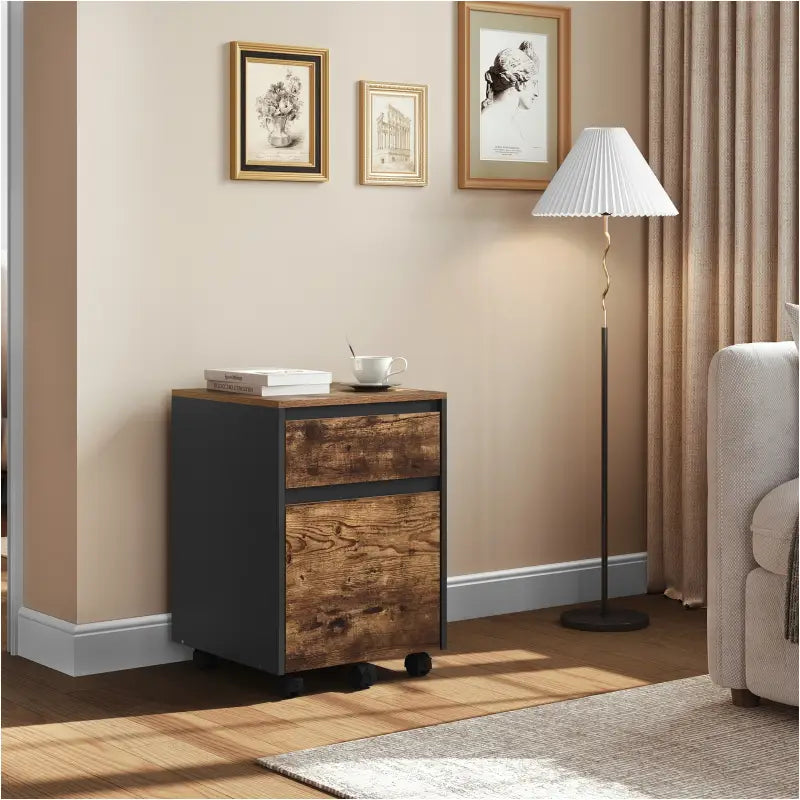 BukkitBow - Verrijdbare Archiefkast met Lades - Hout met Melamine Fineer - Met Anti-Kantel Wielen en Ruime Opslag - 40x56x40 cm