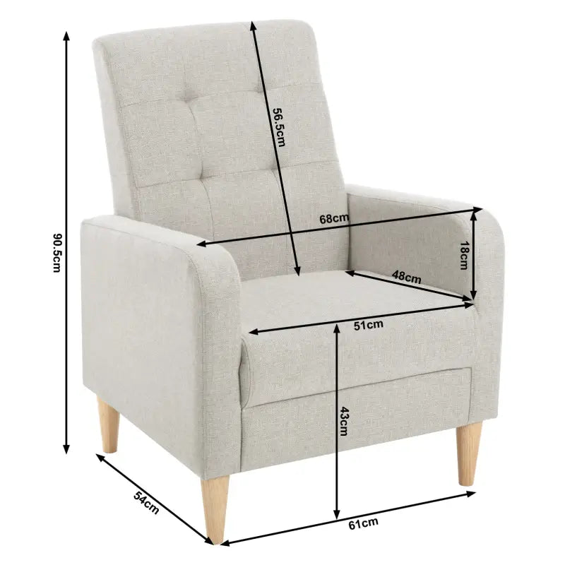 BukkitBow - Vleugelstoel / Fauteuil - met Armleuningen - Massief Houten Poten - Luxe Loungestoel - Linnen/Fluwelen Bekleding