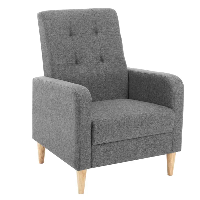 BukkitBow - Vleugelstoel / Fauteuil - met Armleuningen - Massief Houten Poten - Luxe Loungestoel - Linnen/Fluwelen Bekleding