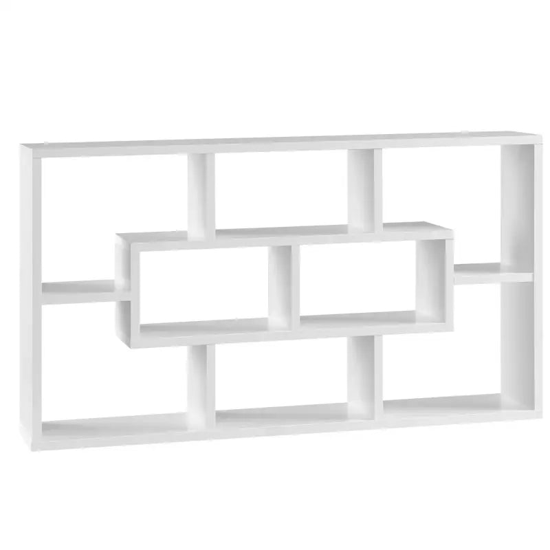 BukkitBow - Wandplank / Wandkast - Hangende Kast met 8 Vakken - Gemaakt van Stevig Hout - 85x48x16CM