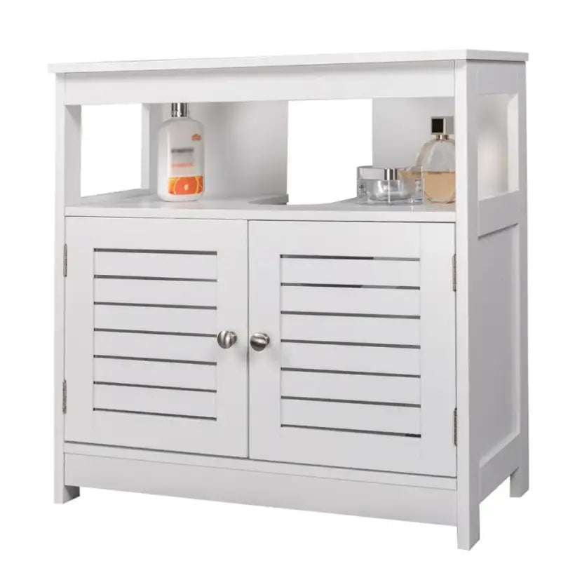 BukkitBow - Wastafelkast / Badkamermeubel - met Verstelbare Planken - Roestvrij Metalen Scharnieren - Eenvoudig te Onderhouden - 60x30x60cm