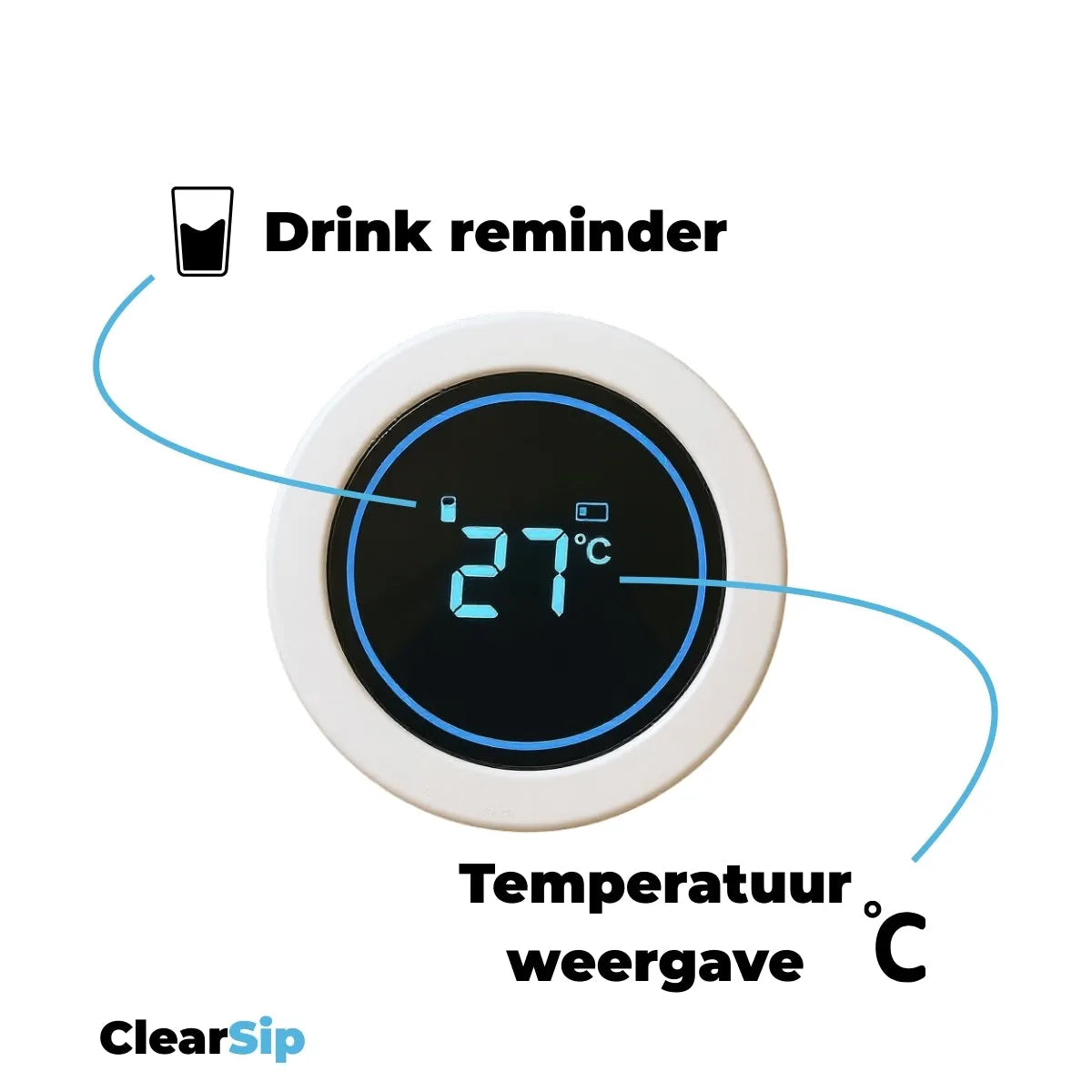 ClearSip | Slimme Waterfles – UV-C zelfreinigend & drinkherinnering