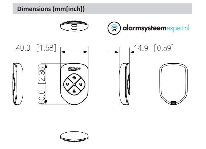 DHI-ARA24-W2 Zwart, draadloze sleutelhanger