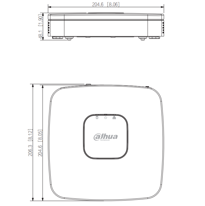 NVR2104-P-4KS3 Lite Series, 1x LAN 4x PoE Geschikt voor 4 IP camera's