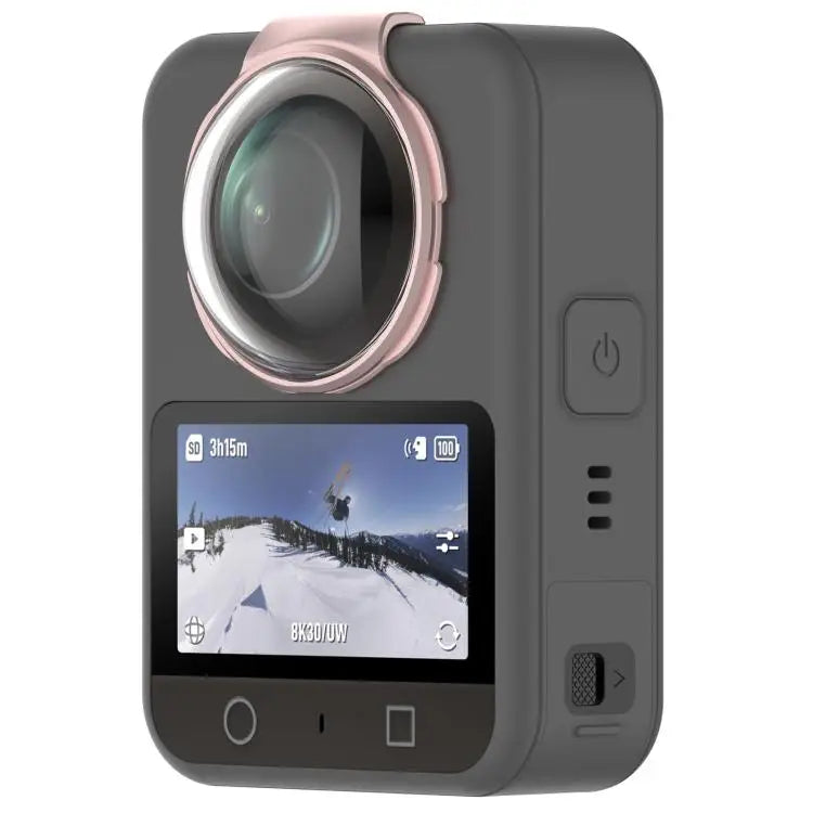 Voor DJI Osmo 360 Panoramische Camera Gehard Glas Beschermkap Lensbescherming (Roze)