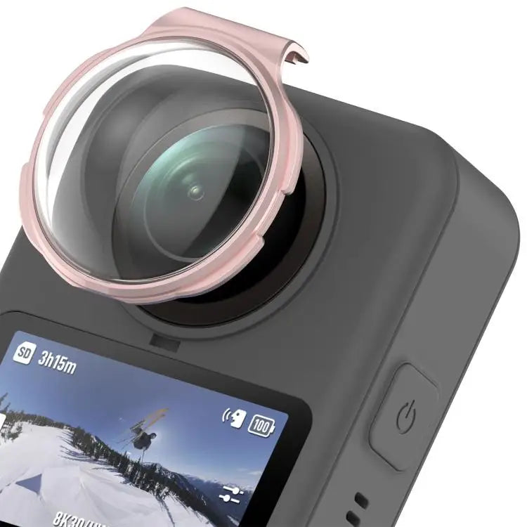 Voor DJI Osmo 360 Panoramische Camera Gehard Glas Beschermkap Lensbescherming (Roze)