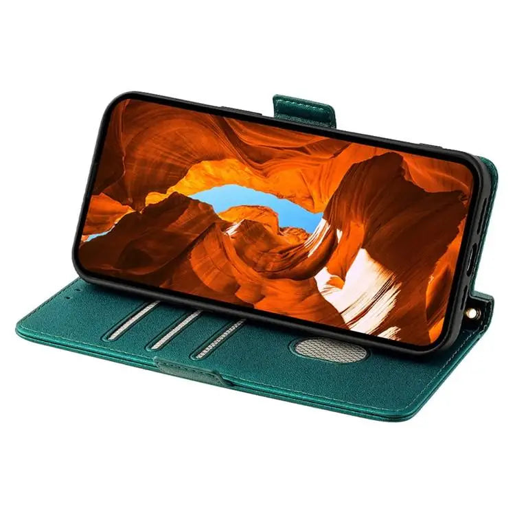 Voor Samsung Galaxy A05 4G Crossbody Chain Leather Telefoonhoesje (Groen)