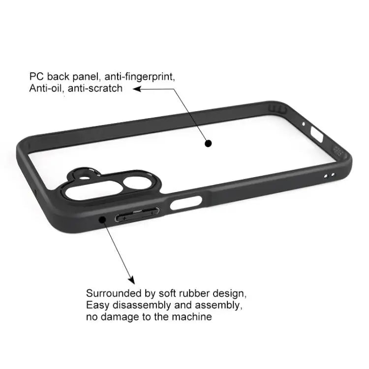 Voor Samsung Galaxy M36 5G India Frosted TPU + Transparant PC-telefoonhoesje (zwart)