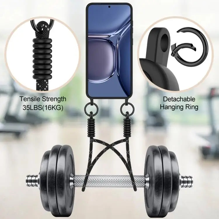 Voor Samsung Galaxy S24+ 5G Geïntegreerde Kaarthouder Effen Kleur Vloeibare Siliconen Telefoonhoes Gen2 met Korte Lanyard (Zwart)