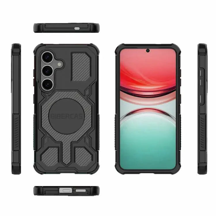 Voor Samsung Galaxy S25 5G BIBERCAS Real Color Series MagSafe schokbestendige telefoonhoes (zwart)