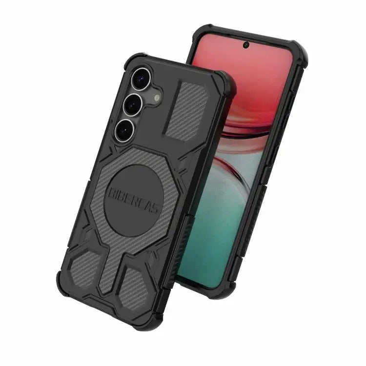 Voor Samsung Galaxy S25 5G BIBERCAS Real Color Series MagSafe schokbestendige telefoonhoes (zwart)