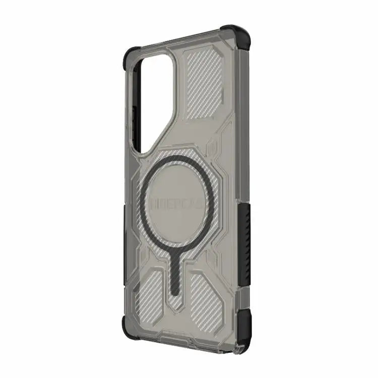 Voor Samsung Galaxy S25 Ultra 5G BIBERCAS Transparante Kleurenserie MagSafe Airbag Schokbestendige Telefoonhoes (Zwart)