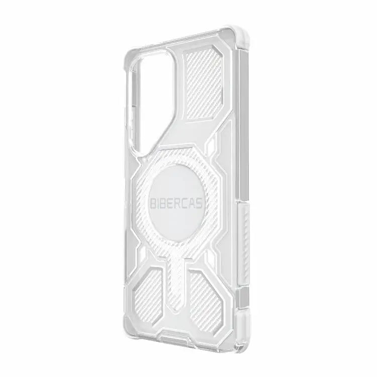 Voor Samsung Galaxy S25 Ultra 5G BIBERCAS Transparante Kleurenserie MagSafe Airbag Schokbestendige Telefoonhoes (Wit)