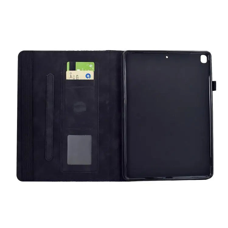 Voor Samsung Galaxy Tab A 10.1 2019 / T510 Draaibare bouwstenen reliëf leren tablethoes (zwart)