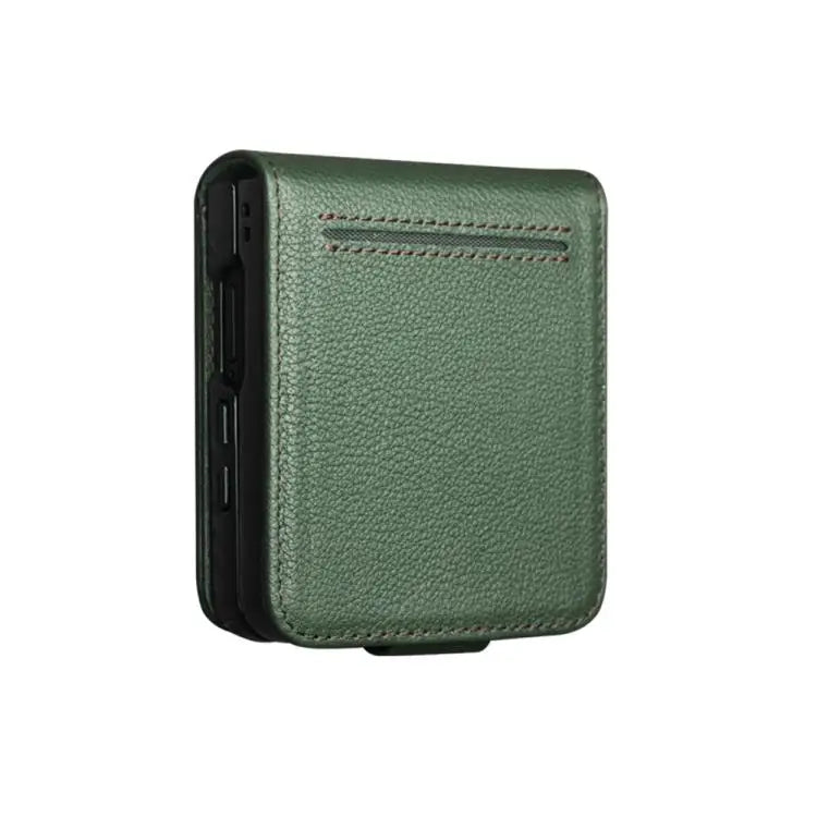 Voor Samsung Galaxy Z Flip7 5G QIALINO Classics 3rd Echt leren telefoonhoesje (cyaan)