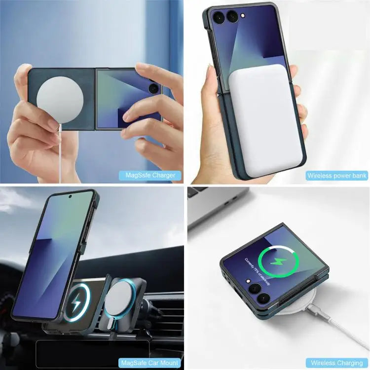 Voor Samsung Galaxy Z Flip7 5G Slim Fit Design MagSafe-telefoonhoesje (blauw)