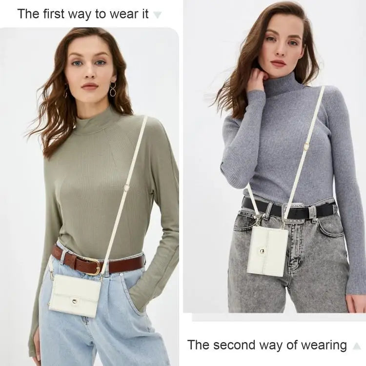 Voor Samsung Galaxy Z Flip7 5G effen kleur rugzak portemonnee kaartsleuf RFID PU telefoonhoesje (wit)