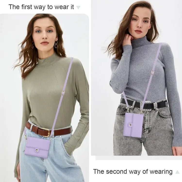 Voor Samsung Galaxy Z Flip7 5G effen kleur rugzak portemonnee kaartsleuf RFID PU telefoonhoesje (paars)