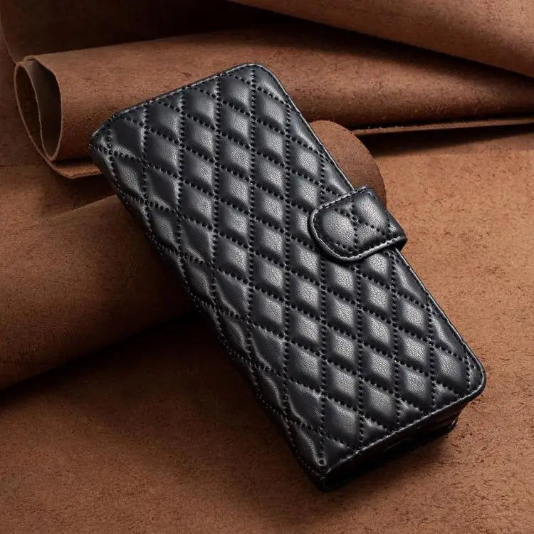 Voor Samsung Galaxy Z Fold6 Diamond Lattice Wallet Flip Leather Phone Case (zwart)