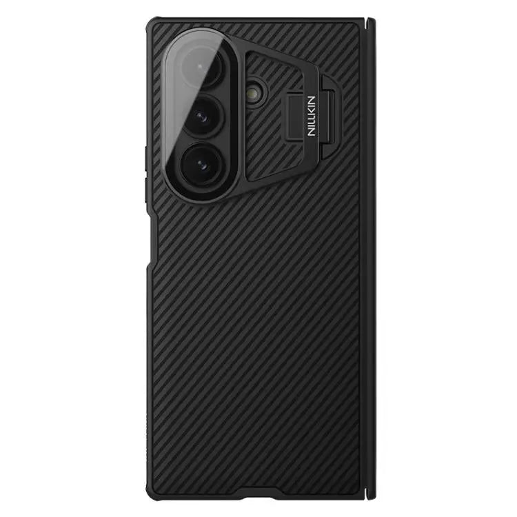 Voor Samsung Galaxy Z Fold7 5G NILLKIN CamShield Prop Texture Transparante Spiegelhoes MagSafe Magnetische PC Telefoonhoes (Zwart)