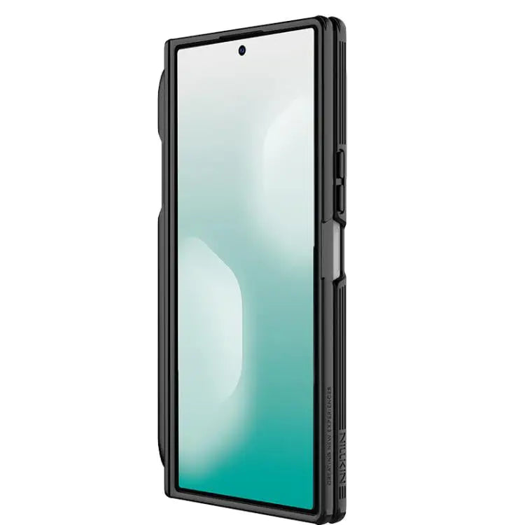 Voor Samsung Galaxy Z Fold7 5G NILLKIN CamShield Prop Transparante Spiegelhoes MagSafe Magnetische Doorschijnende PC Telefoonhoes met Stylus (Zwart)