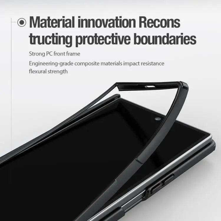 Voor Samsung Galaxy Z Fold7 5G NILLKIN Frosted Fold PC + TPU MagSafe magnetische telefoonhoes (zwart)