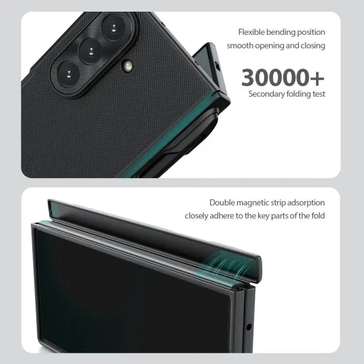 Voor Samsung Galaxy Z Fold7 5G NILLKIN Frosted Fold PC + TPU MagSafe magnetische telefoonhoes met stylus (groen)