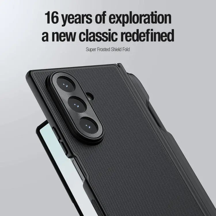Voor Samsung Galaxy Z Fold7 5G NILLKIN Frosted Fold PC + TPU telefoonhoesje met stylus (zwart)