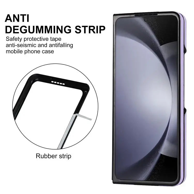 Voor Samsung Galaxy Z Fold7 5G Rhombic Fold leren telefoonhoesje (paars)