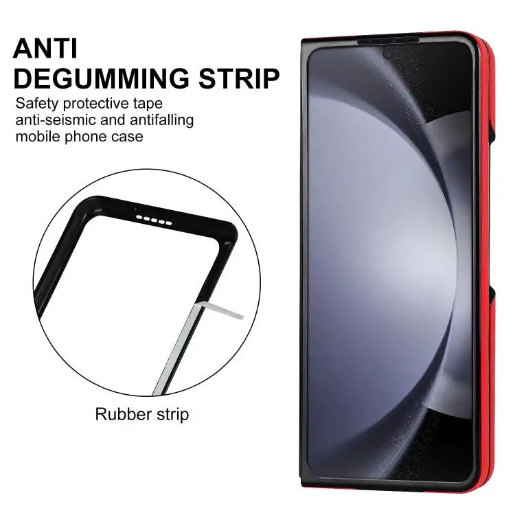 Voor Samsung Galaxy Z Fold7 5G Rhombic Fold leren telefoonhoesje (rood)