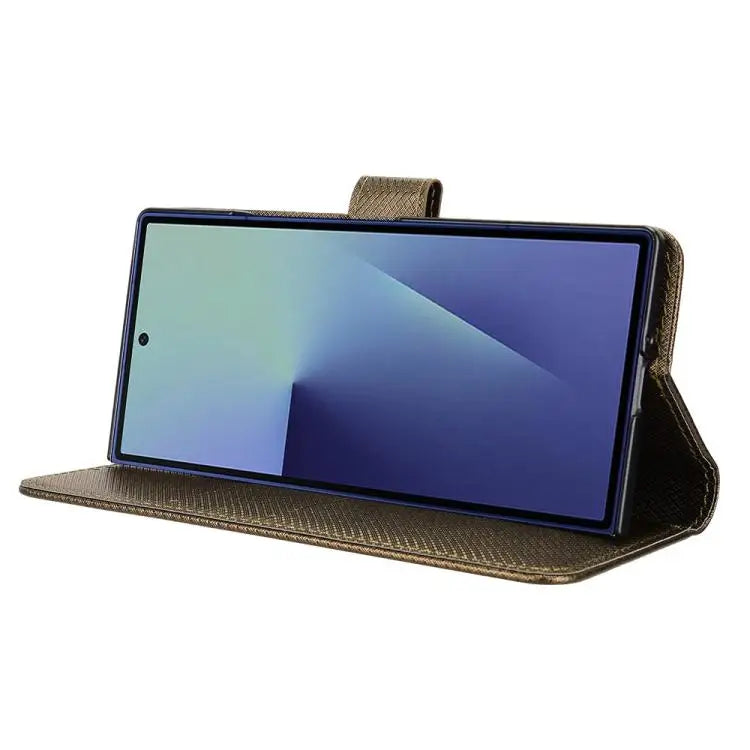 For Samsung Galaxy Z Fold7 Diamond Texture Leather Phone Case(Brown)