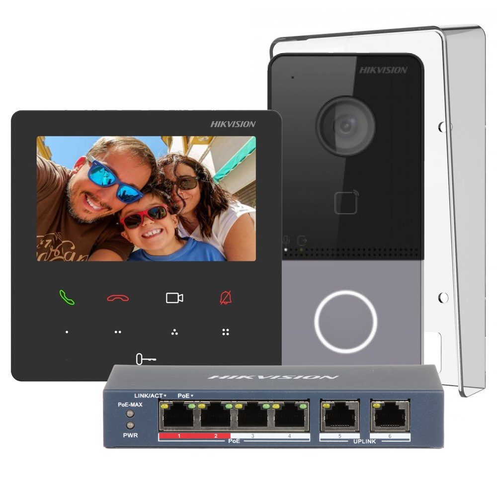 DS-KIS606-P Complete Video-Intercom KIT met PoE Switch