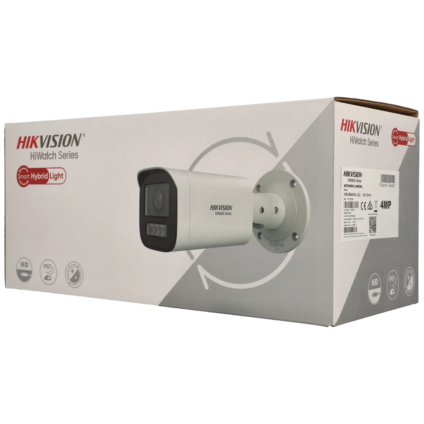 HWI-B640HA-LZU, 4MP Bullet camera, Optische zoom 2.8mm-12mm, PoE, Smart Hybrid Lights