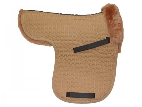 Mattesvormig zadel dekje met lamsbont