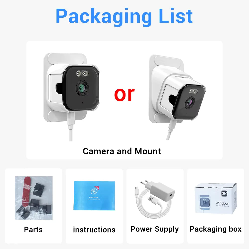 Raamcamera Dual WiFi, Micro SD, Starlight, 4Mp resolutie