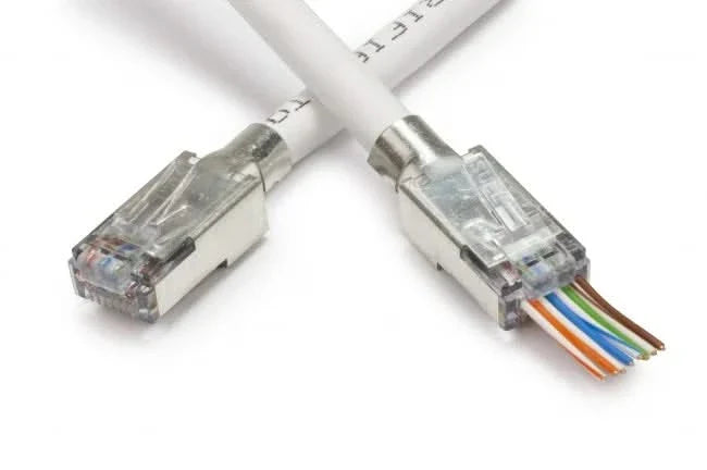RJ45 Connector CAT7 FTP Pass Through connectors Set 10 stuks