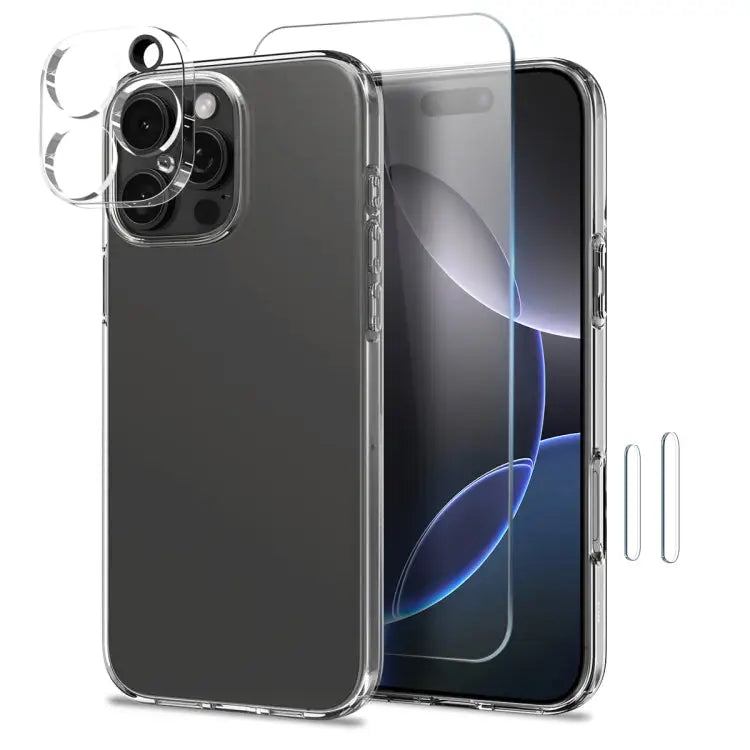 NORTHJO 4-in-1 TPU-telefoonhoesje met schermfolie, lensfolie en camerabedieningsknophoesje