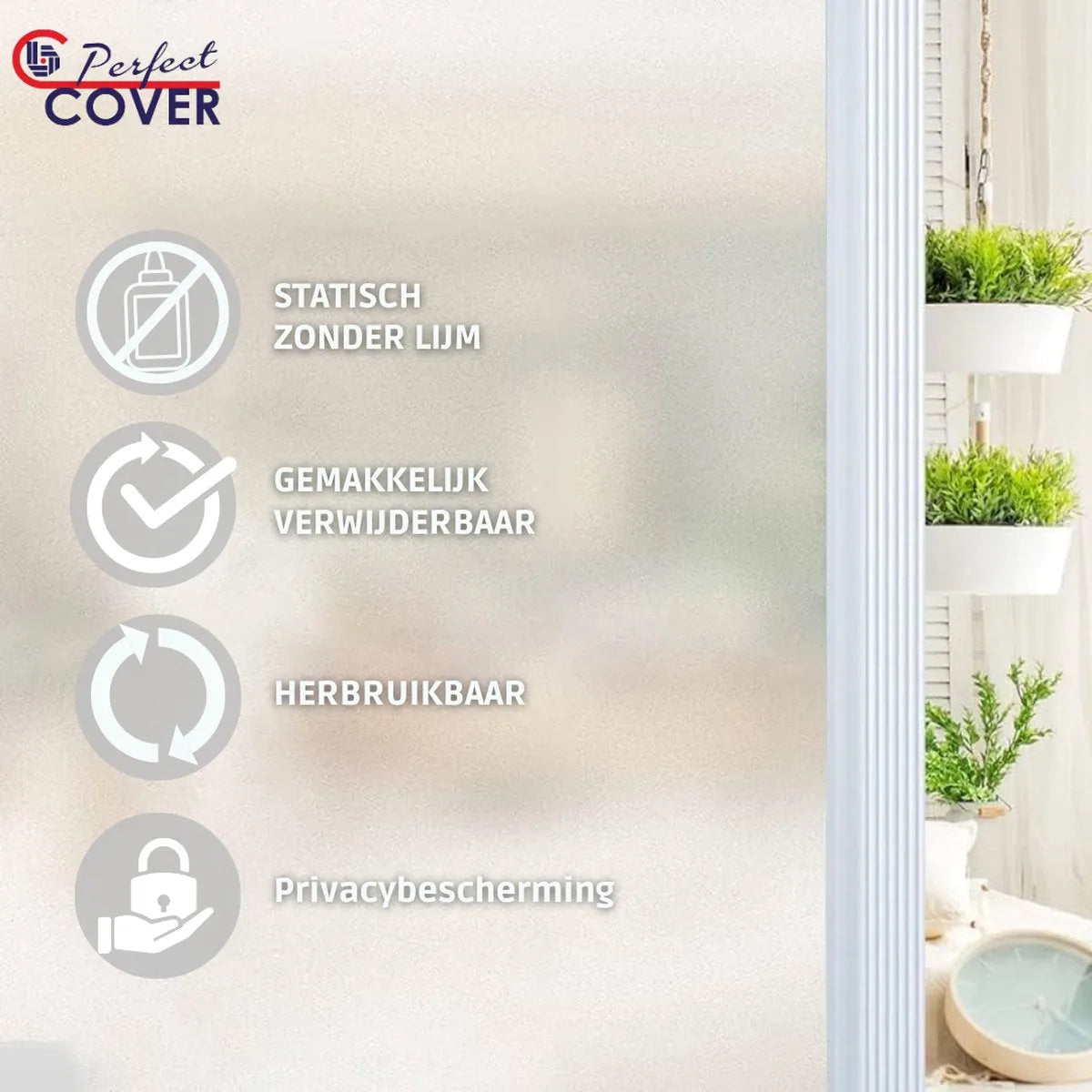 Perfect Cover Anti-mürekkep Melkglas Raamfolie - Dahil. Rakel en Mesje - 12 Maten'de Verkrijgbaar