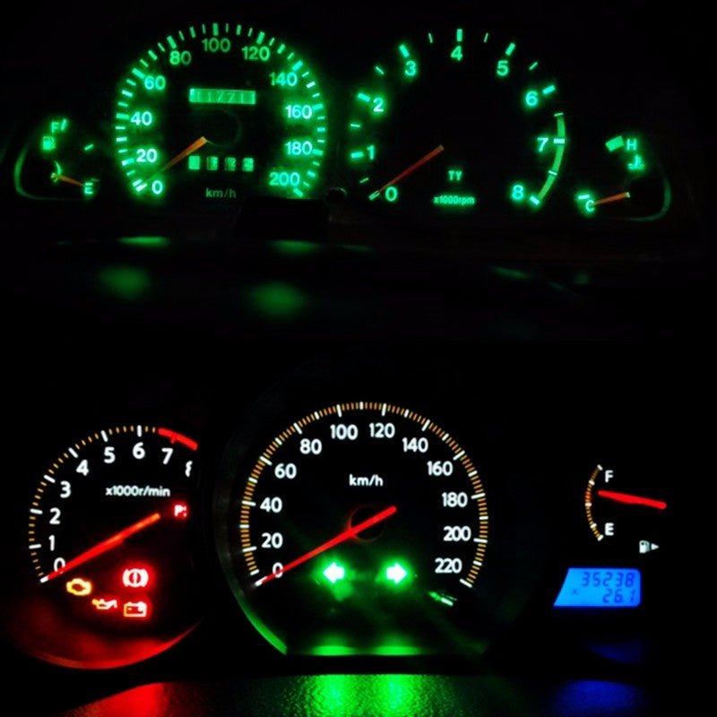 T10 autolamp 5 stuks | dashboardverlichting | groen | LED-12V gelijkstroom