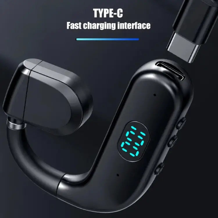 T50 Bluetooth 5.3 Wireless Headphone Single Ear Digital Display Stereo Earbuds, Color Boxed