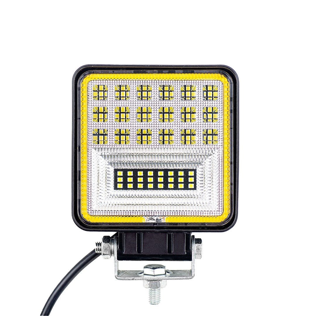 Verstraler LED 42W - 108mm x 108mm x 47mm | Combo (werklicht + HALO) - 12V & 24V DC | daglichtwit 6500K | IP67