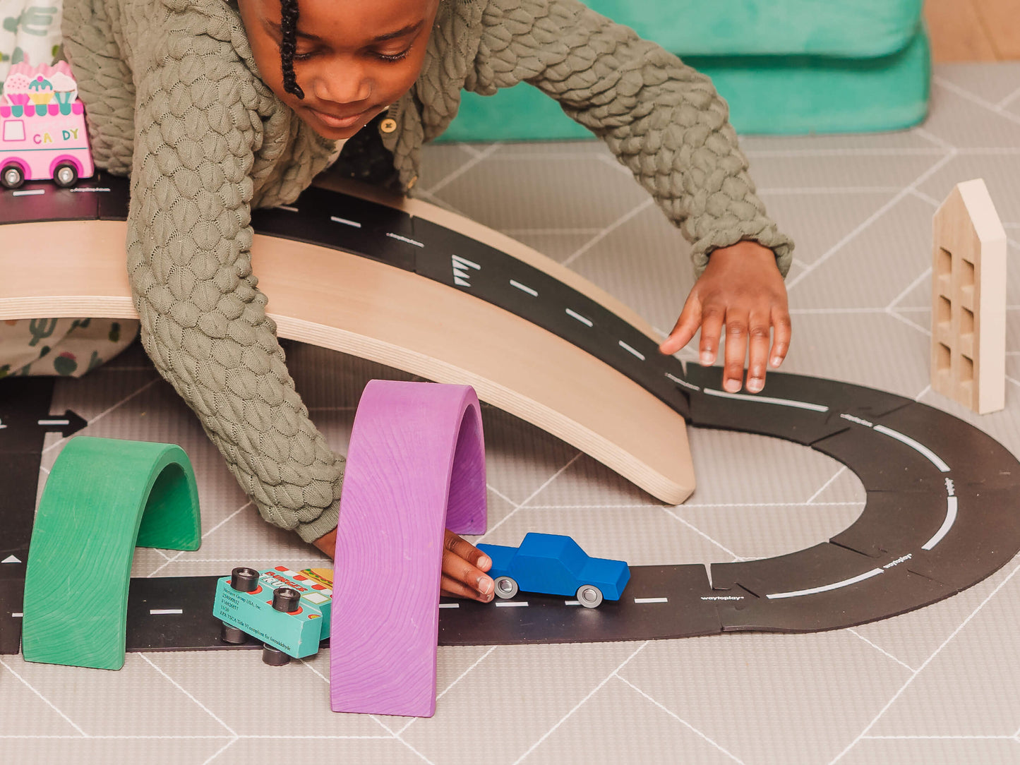 Heen en weer auto Blauw