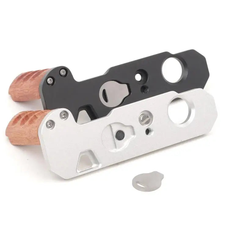 Houten handgreep Arca snelkoppelingsplaat aluminiumlegering basis voor Nikon Nikkormat F / FTn / FT2 / FT3 (zilver)