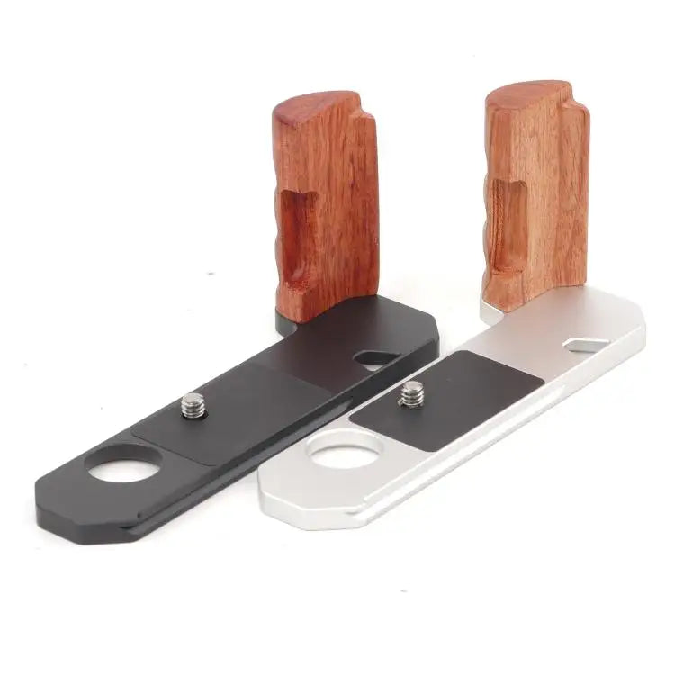 Houten handgreep Arca snelkoppelingsplaat aluminiumlegering basis voor Nikon Nikkormat F / FTn / FT2 / FT3 (zwart)