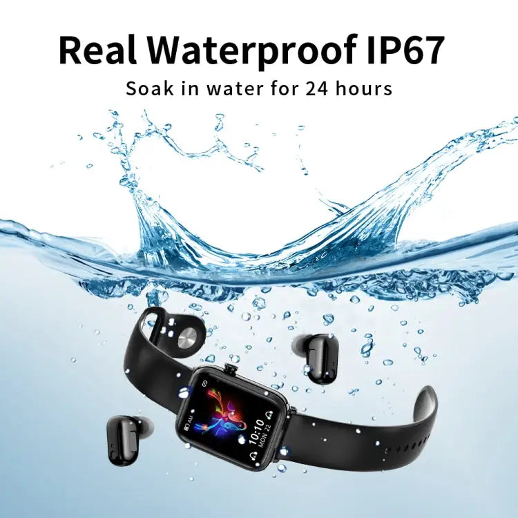 X8 1.69 inch IPS Screen Smart Watch TWS Earbuds, Support Bluetooth Call(Black)