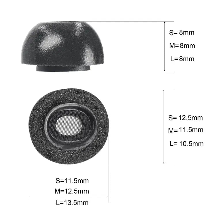 2 PCS Earbuds Memory Foam Ear Caps For TWS Airpods Pro,Size:, Large Black, Medium Black, Small Black, Large Gray, Medium Gray, Small Gray