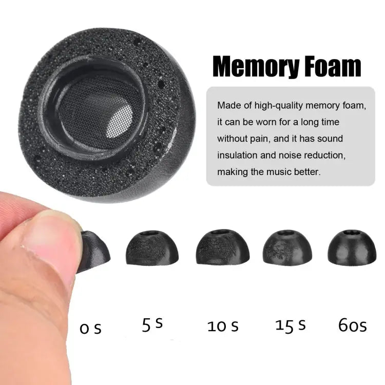 2 PCS Earbuds Memory Foam Ear Caps For TWS Airpods Pro,Size:, Large Black, Medium Black, Small Black, Large Gray, Medium Gray, Small Gray
