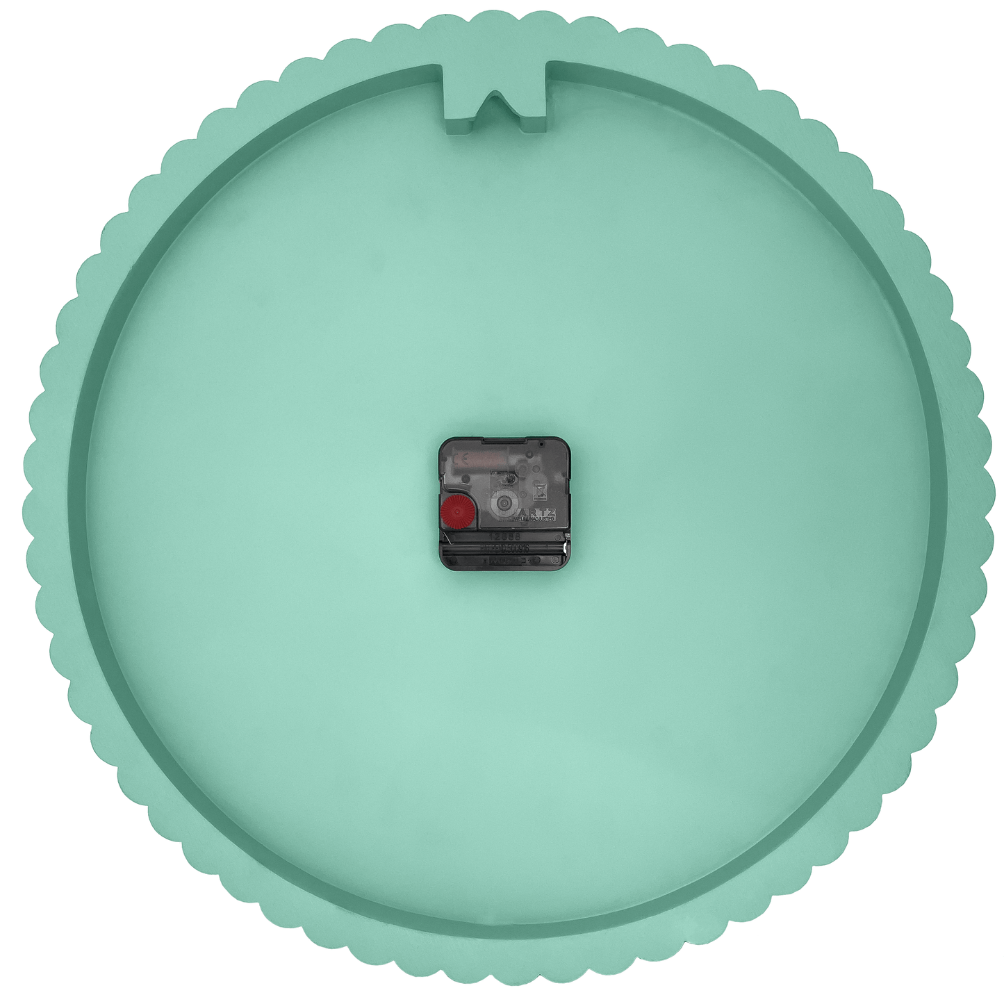 Wandklok 40cm-Silent-Wit/Groen-Polyresin-NeXtime 'Mousse'