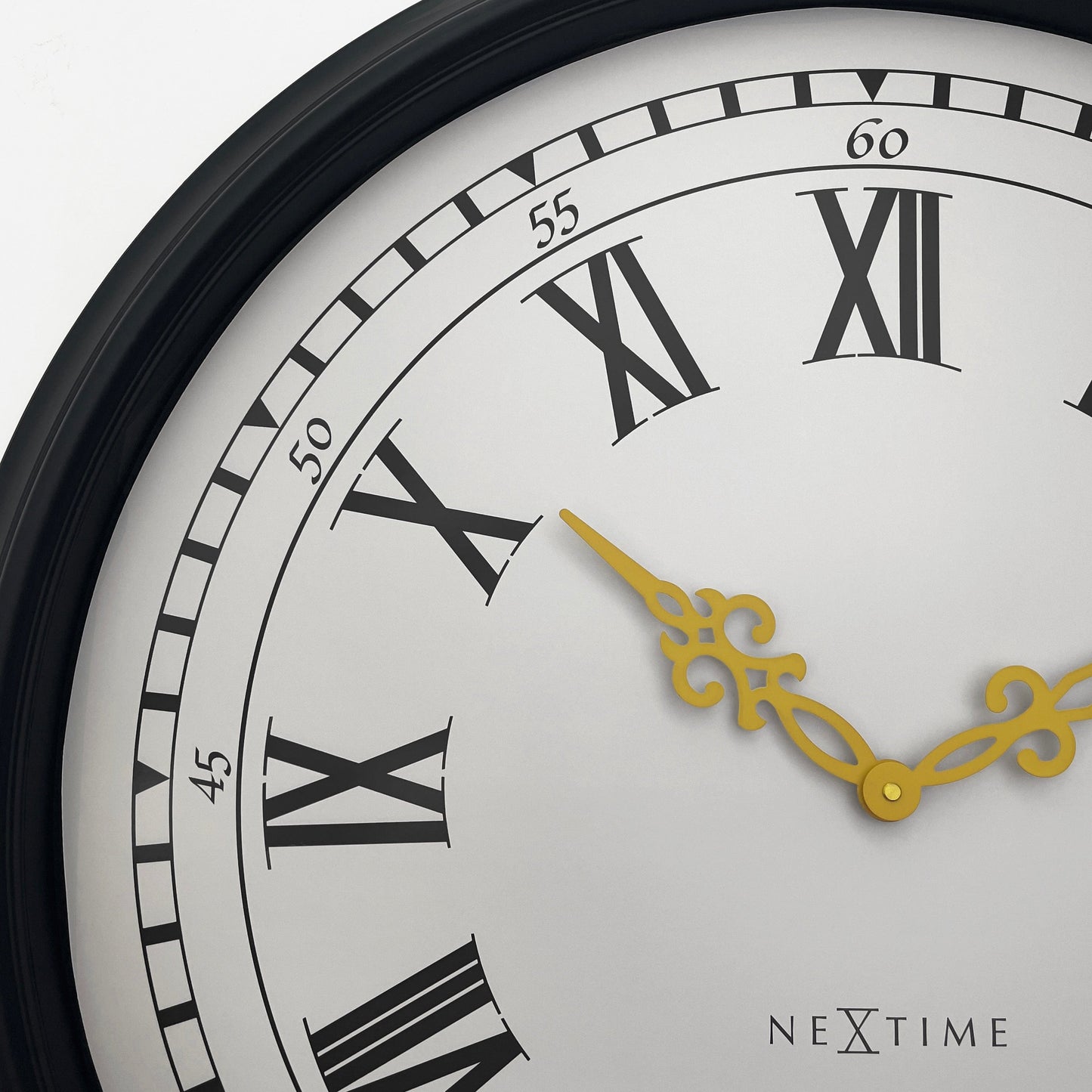 Wandklok 76cm-Zwart/Grijs-Kunststof-NeXtime 'Chopin Large'